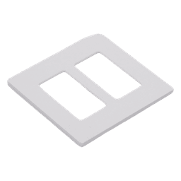 Placa de pared de 2 espacios sin tornillos visibles en acabado Snow satinado, compatible con atenuadores e interruptores Lutron Maestro, Diva, Claro y controles Pico