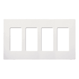 Placa de Pared / 4 Espacios / Sin Tornillos / Acabado Satinado Snow / Apertura Designer / 213 mm (8.4 in) Ancho