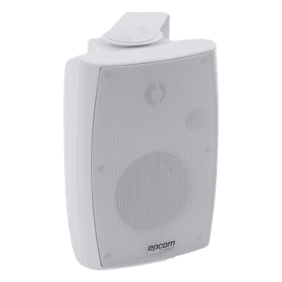 Altavoz de Pared de 2 vías | Woofer 4in + 1.5in | 2.5W - 20W | Para Sistemas 70/100V y 8 ohms | Material ABS | Rejilla y Bracket de Metal | Color Blanco