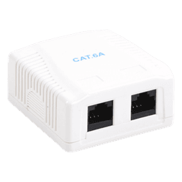 Caja de Pared / 2 Puertos RJ45 / Cat6A UTP / T568A-B / ABS Retardante de Llama