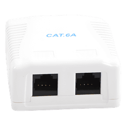 Caja de Pared / 2 Puertos RJ45 / Cat6A UTP / T568A-B / ABS Retardante de Llama