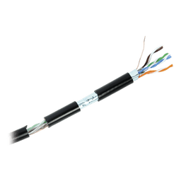 Bobina de cable de 305 m, Cat5e , FTP, blindado, para intemperie, color negro, UL, para aplicaciones en video vigilancia, redes de datos (Carrete Easy Pull)