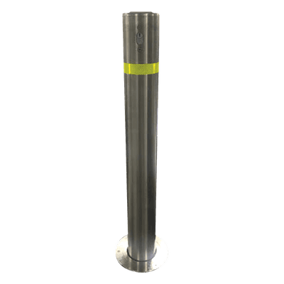Bolardo retráctil / Acero inoxidable SS304 / Ø114 mm / 900 mm (2.95 ft) / Espesor 3 mm / Cerradura con llave