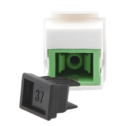 Acoplador Keystone de Fibra Óptica Monomodo SC/APC Simplex a SC/APC