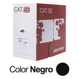 Bobina de Cable UTP 305 Metros (1000 Pies) / Cat 5E (24 AWG) / Color Negro / PE / Uso en Exterior / 100% Cobre / Aplicaciones de CCTV, Redes de Datos y Enlaces Inalámbricos