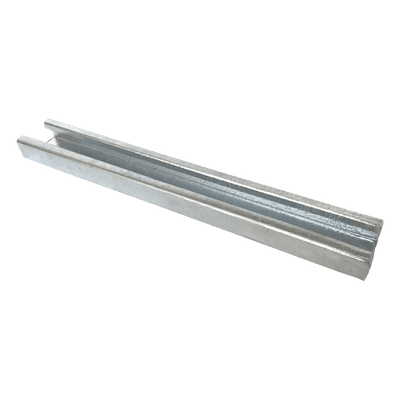 Unicanal liso / 4x2 pulgadas / 3000 mm / Calibre 12 / Galvanizado por inmersión en caliente / 9.84 ft