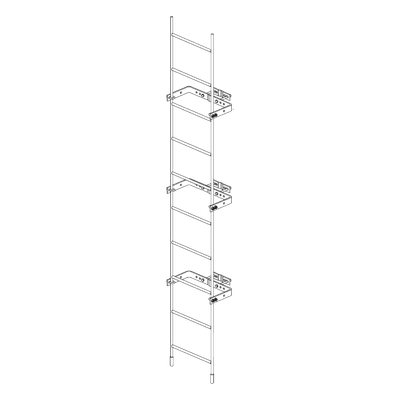 Escalera Externa Sólida / 3 m (10') / Secciones 1-12 / 3 Herrajes Sujetadores / Galvanizada en Caliente