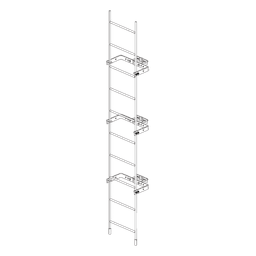 Escalera Externa Sólida / 3 m (10') / Secciones 1-12 / 3 Herrajes Sujetadores / Galvanizada en Caliente