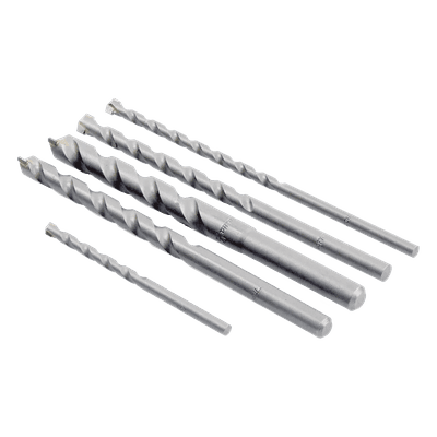 Juego de Brocas para Concreto / 5 Piezas / Zanco Recto / Carburo de Tungsteno / 3/16" a 1/2" / Compatible SDS-Plus 3/8" (10 mm)