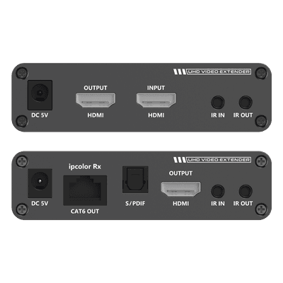 Kit Extensor HDMI hasta 700 metros con Conexión en Cascada / 4K @ 60 Hz/ 70 metros PTP con Cat 6, 6a y 7 / IPCOLOR / CERO LATENCIA / SIN COMPRIMIR / Salida Loop / IR bidireccional / Puerto S/PDIF / Soporta ARC / Soporta 10 TT-676-Rx.