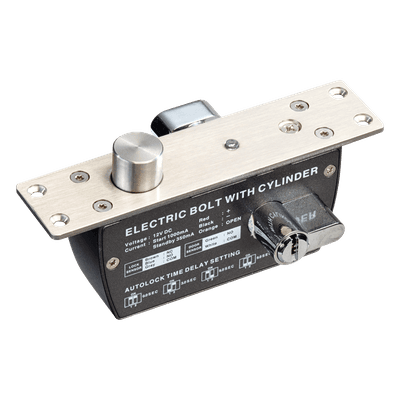 Cerradura de Perno Eléctrica / 2000 kg de Fuerza de Sujeción / Fail Safe 12 VCC / Temporizador 0-9 s / Sensor de Puerta NO/NC/COM / 500000 Ciclos