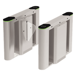 Puerta de cortesía tipo FLAP bidireccional / 30 personas por minuto / Acabado de Lujo / Apertura en 1 segundo / Acero inoxidable / Indicadores LED / Alarma por acceso denegado