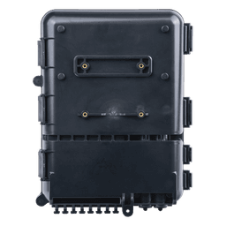 Caja de Distribución de Fibra Óptica / 24 Empalmes / 8 Acopladores SC/APC Simplex / IP55 Exterior / Montaje en Poste