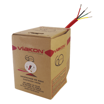 Bobina de Alambre de 305 Metros (1000 Pies) 4 x 18 AWG, Tipo FPLR de Color Rojo, para Aplicaciones en Sistemas de Detección de Incendio y Sistemas de Evacuación, Hecho en México.