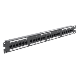 Panel de Parcheo de Impacto / Categoría 6 / 24 Puertos / 1UR / 1-250 MHz / PoE++ 100W