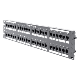 Panel de Parcheo de Impacto (110), Plano, Categoría 6A, de 48 Puertos, 2UR