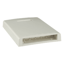 Caja de Montaje en Superficie / 6 Puertos Mini-Com / 24 m / 78.7 ft de Fibra con Búfer / Blanco Mate
