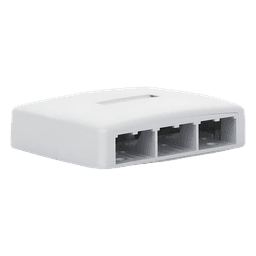 Caja de Montaje en Superficie / 6 Puertos Mini-Com / 129x30.5x94 mm / 0.42x0.10x0.31 pies / ABS / Blanco