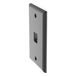 Placa de Pared Vertical / 1 Puerto / Mini-Com / Diseño Plano / ABS / 2.75 x 4.5 in / Negro