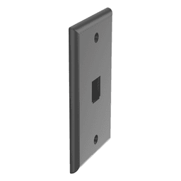 Placa de Pared Vertical / 1 Puerto / Mini-Com / Diseño Plano / ABS / 2.75 x 4.5 in / Negro