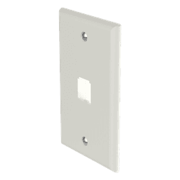 Placa de Pared Vertical / 1 Puerto Mini-Com / Diseño Plano / 2.75 x 4.5 pulg. / Blanco Mate
