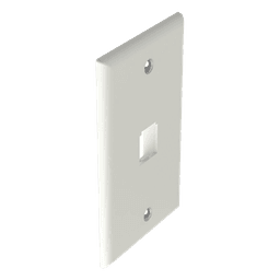 Placa de Pared Vertical / 1 Puerto Mini-Com / Diseño Plano / 2.75 x 4.5 pulg. / Blanco Mate