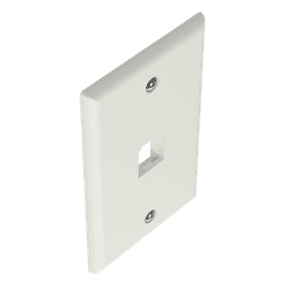 Placa de Pared Vertical / 1 Puerto Mini-Com / Diseño Plano / 2.75 x 4.5 pulg. / Blanco Mate