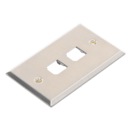 Placa de Pared Vertical / Acero Inoxidable Grado 304 / 2 Puertos Mini-Com / 2.75 x 4.5 pulgadas
