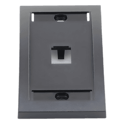 Placa de Pared Vertical / 1 Puerto Mini-Com / Espacio para Etiquetas / ABS Negro