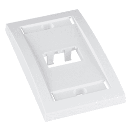 Placa de Pared Vertical / 2 Puertos Mini-Com / Etiqueta y Cubierta Integradas / 2.75 x 4.5 in / ABS / Blanco