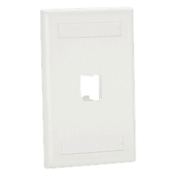 Placa de Pared Vertical / 1 Puerto Mini-Com / Diseño Plano / 2.75 x 4.5 pulgadas / Blanco