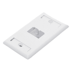 Placa de Pared Vertical / 2 Puertos Mini-Com / Diseño Inclinado / Con Espacios para Etiquetas / 2.75 x 4.5 pulgadas / Blanco