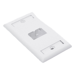 Placa de Pared Vertical / 2 Puertos Mini-Com / Diseño Inclinado / Con Espacios para Etiquetas / 2.75 x 4.5 pulgadas / Blanco