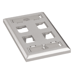 Placa de Pared Vertical / Acero Inoxidable Grado 304 / 4 Puertos Mini-Com / 69.8 x 114.3 mm / 2.75 x 4.5 pulg.