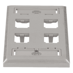 Placa de Pared Vertical / Acero Inoxidable Grado 304 / 4 Puertos Mini-Com / 69.8 x 114.3 mm / 2.75 x 4.5 pulg.