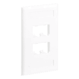 Placa de Pared Vertical / 4 Puertos Mini-Com / Diseño Inclinado / 2.75 x 4.5 in / ABS / Blanco