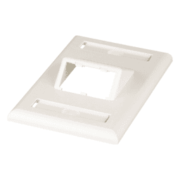 Placa de Pared Vertical / 2 Puertos Mini-Com Inclinados / ABS / Blanco Mate / Con Etiquetas