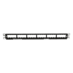 Panel de Parcheo Modular / 24 Puertos / 1UR / Plano / Totalmente Blindado / Acero Inoxidable / Rack 19"