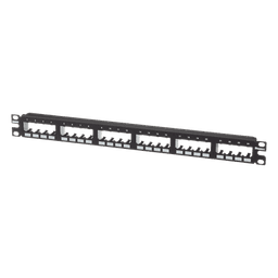 Panel de Parcheo Modular Mini-Com (Sin Conectores), Plano de Instalación al Ras, Sin Blindaje, de 24 Puertos, 1UR