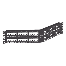 Panel de Parcheo Modular Mini-Com (Sin Conectores), Angulado Instalación la Ras, Sin Blindaje, de 48 Puertos, 2UR