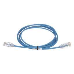 Cable de Parcheo TX6, UTP Cat6, Diámetro Reducido (28AWG), Color Azul, 0.61 Metros (2 Pies)