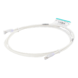 Cable de Parcheo TX6, UTP Cat6, Diámetro Reducido (28AWG), Color Blanco Mate, 2.13 Metros (7 Pies)