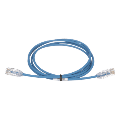 Cable de Parcheo TX6, UTP Cat6, Diámetro Reducido (28AWG), Color Azul, 2.13 Metros (7 Pies)
