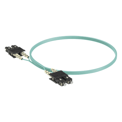 Jumper de Fibra Óptica / Multimodo OM3 50/125 / SC-SC Duplex / OFNR Riser / Aqua / 3 m (9.84 ft)