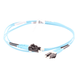 Jumper de Fibra Óptica / OM3 50/125 / LC-LC Dúplex / OFNR Riser / 2 m (6.56 ft) / Aqua