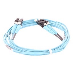 Jumper de Fibra Óptica / OM3 50/125 / LC-LC Dúplex / OFNR Riser / 2 m (6.56 ft) / Aqua