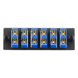 Placa Acopladora de Fibra Óptica / 6 Conectores SC Dúplex / 12 Fibras Monomodo OS1/OS2 / Color Azul