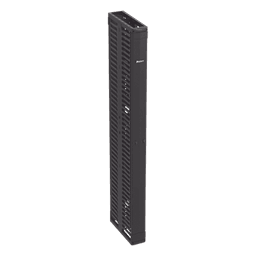 Organizador Vertical PatchRunner™, Doble (Frontal y Posterior), Para Rack Abierto de 45 Unidades, 6in de Ancho, Color Negro