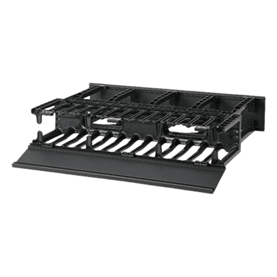 Organizador de Cables Horizontal NetManager de Alta Densidad, Doble (Frontal y Posterior), Para Rack de 19in, 2UR, Color Negro