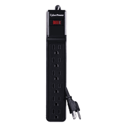 Multicontacto Con Supresor de Picos, Voltaje de Entrada 125 Vca NEMA 5-15P, Con 6 Salidas NEMA 5-15R, 1200 Joules